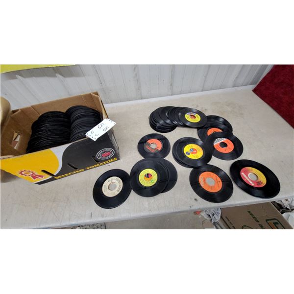 Large Collection of 45 RPM Vinyl Records, Various Artists and Labels Ready 4 the Juke Box