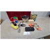Image 1 : Vintage Yellow Hand Mixer, Ge Sunlamp, Cat's Paw Rubber Heels, Recipe Box, and More