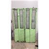 Image 1 : Green Painted Bi-Fold Doors with Etched Mickey and Minnie Mouse Glass Panels 74 x 23-1/2