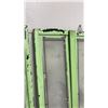 Image 4 : Green Painted Bi-Fold Doors with Etched Mickey and Minnie Mouse Glass Panels 74 x 23-1/2