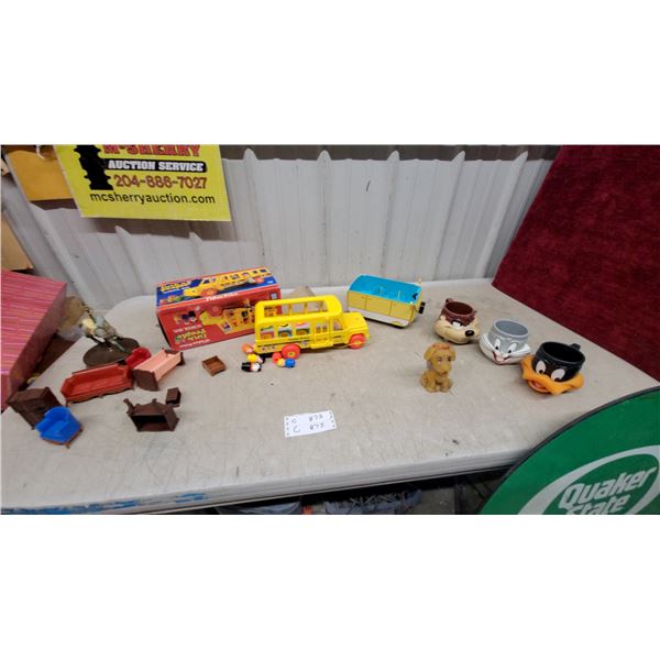 Fisher-Price Little People School Bus with Box, Miniature Dollhouse Furniture, and More