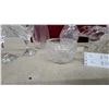 Image 4 : Crystal and Glass Lot with Decanter, Stemware, Lace Edge Basket, Amber Dish, and More
