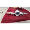 Image 2 : Chrome Art Deco Airplane Desk Clock with Propeller Wings and Black Dial Andmastercrafters Plane
