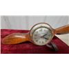 Image 7 : Chrome Art Deco Airplane Desk Clock with Propeller Wings and Black Dial Andmastercrafters Plane