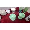 Image 4 : Jadeite Egg Cups, Michigan Sportsman's Paradise Glasses, Vintage Train Mugs, and More