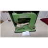 Image 2 : Elna Portable Sewing Machine in Green Metal Carrying Case with Manual