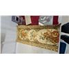 Image 3 : Vintage Floral Tapestry Runner, Painted Slate Tiles, Blue Glass Bottles, and More