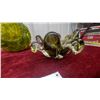 Image 5 : Yellow-Green a Chalet Glass Text and Spaggetti Light Shade Vintage