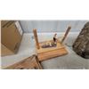 Image 3 : Carved Wood Folk Art Collection Including Village Scene Plaque, Rooster, Gavel, and More
