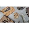 Image 8 : Carved Wood Folk Art Collection Including Village Scene Plaque, Rooster, Gavel, and More