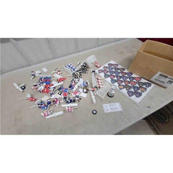 Table Hockey Game Player Figures, Goals, Miniature Stanley Cup, Stickers, and More