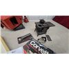 Image 5 : Tri Ang Toys Pressed Steel Crane, Corvette Book, Brass Bugle, Cast Iron Stove, and More