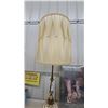 Image 3 : MCM Vintage Brass and Enamel Table Lamp with Shade and Paul Peel Art Gallery Framed Poster