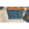 Image 8 : Vilas Canadian Blue Painted 2pc China Cabinet 15-1/2 x 77 x 18 with Matching Server 13 x 36 x 30