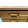 Image 3 : Oak 6 Drawer Dresser with Center Cabinet and Integrated Wood Pulls 70 x 18 x 30