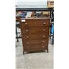 Image 1 : Five-Drawer Wooden Dresser with Steel Pulls 17 x 50 x 36