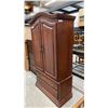 Image 2 : Cherry Finish 2pc Armoire with Two Doors, Three Shelves, and Two Drawers 39 x 72 x 18