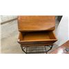 Image 6 : Rustic Wood and Wrought Iron Coffee Table with Storage 40 x 40 x 19 and Matching End Table 28 x 29