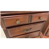 Image 2 : Pair of Cherry-Finish Four-Drawer Nightstands with Brass Hardware 16 x 26 x 29