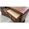 Image 4 : Pair of Cherry-Finish Four-Drawer Nightstands with Brass Hardware 16 x 26 x 29