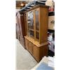 Image 2 : French Provincial Style Fruitwood 2pc China Cabinet with Glass Doors 69 x 48 x 16