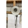 Image 5 : Chrome Five-Arm Adjustable Gooseneck Floor Lamp with White Plastic Shades 60" Tall