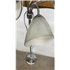 Image 6 : Chrome Five-Arm Adjustable Gooseneck Floor Lamp with White Plastic Shades 60" Tall