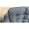 Image 4 : Pair of Blue Tufted Barrel Swivel Chairs with Diamond Pattern Upholstery 35 x 30 x 30