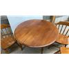 Image 3 : Maple Round Dining Table 42 x 31 with Four Colonial Style Spindle-Back Chairs