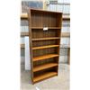 Image 1 : Tall Teak Laminate Bookcase with Six Adjustable Shelves 31-1/2 x 71 x 10