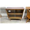 Image 1 : Mid-Century Modern Bookcase with Sliding Glass Doors and Tapered Legs 36 x 36 x 12