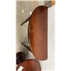 Image 5 : Half Moon Table 11 x 29 x 29 and Round Pedestal Side Table in Cherry Finish 18 x 24