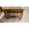 Image 3 : Antique Pine Daybed with Spool Turnings and Olive Green Cushion 71 x 27 x 31