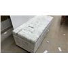 Image 2 : French Script Upholstered Storage Ottoman Bench with Interior Organizer Pockets 49 x 19 x 20