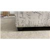 Image 3 : French Script Upholstered Storage Ottoman Bench with Interior Organizer Pockets 49 x 19 x 20