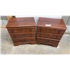 Image 1 : Pair of Faux Cherry Nightstands with 2 Drawers 23 x 26 x 16
