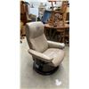 Image 3 : Stressless by Ekornes Leather Recliner Chair with Matching Ottoman