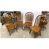 Image 1 : Set of Four Windsor Style Arrow Back Wooden Dining Chairs