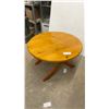 Image 1 : Round Pine Coffee Table with Crossed Leg Base 35 x 22