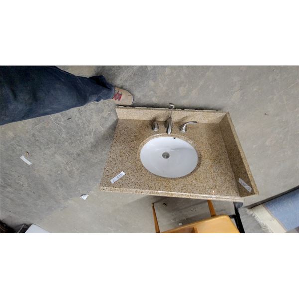 Granite Vanity Top with Undermount Sink and Brushed Nickel Faucet 22 x 31"