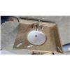 Image 2 : Granite Vanity Top with Undermount Sink and Brushed Nickel Faucet 22 x 31"