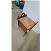 Image 3 : Antique Wooden Smoking Stand with Cabinet Door and Turned Legs 28 x 13 x 10"