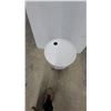 Image 2 : White Round End Table with Open Shelf and Built-In Charging Port 24" Hgt.15" Diameter