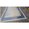 Image 2 : Floral Area Rug with Blue Border and Cream Center 144 x 104"