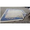 Image 3 : Floral Area Rug with Blue Border and Cream Center 144 x 104"