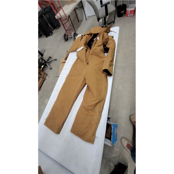 Tough Duck Insulated Canvas Coveralls with Quilted Lining Size S New