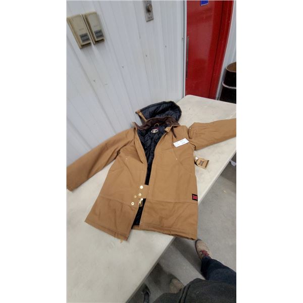 Tough Duck Brown Canvas Insulated Work Coat, Size Medium New