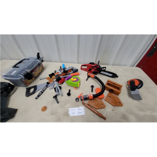 Action Deluxe Toolbox with Assorted Toy Tools, Chainsaw, and More
