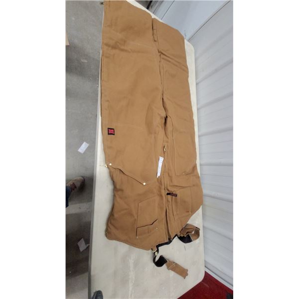 Tough Duck Insulated Bib Overalls, Size 3XL, Brown Duck Canvas New