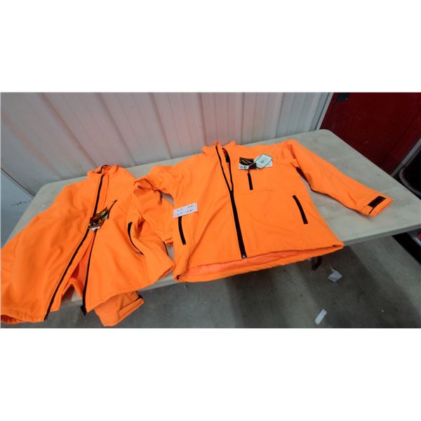 Ice Field Gore-Tex Blaze Orange Hunting Jackets, Quantity of Two New Both Large
